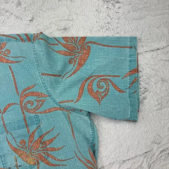 Reyn Spooner Alfred Shaheen Hawaiian Shirt Men's XL Blue Button Short Sleeves - Picture 4 of 10